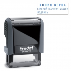 Оснастка для штампа, оттиск 38х14 мм, синий, TRODAT 4911 P4, подушка в комплекте, корпус черный, 52869 Оснастка для штампа, оттиск 38х14 мм, синий, TRODAT 4911 P4, подушка в комплекте, корпус черный, 52869