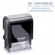 Оснастка для штампа, оттиск 47х18 мм, синий, TRODAT 4912 P4, подушка в комплекте, корпус черный, 52877 Оснастка для штампа, оттиск 47х18 мм, синий, TRODAT 4912 P4, подушка в комплекте, корпус черный, 52877