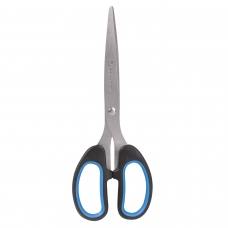 Ножницы BRAUBERG Classic+, 185 мм, классической формы, резиновые вставки, черно-синие, 236448