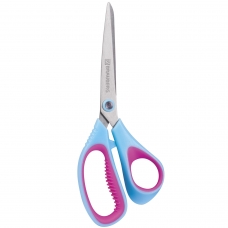 Ножницы BRAUBERG Extra 3D, 190 мм, ассиметричные, ребристые резиновые вставки, бирюзово-фиолетовые, 236452
