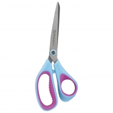 Ножницы BRAUBERG Extra 3D, 216 мм, ассиметричные, ребристые резиновые вставки, бирюзово-фиолетовые, 236453