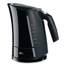 Чайник BRAUN WK-300, закрытый нагревательный элемент, объем 1,7 л, мощность 2200 Вт, индикатор уровня воды, черный
