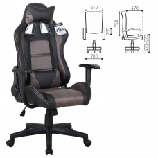 Кресло компьютерное BRABIX GT Racer GM-100, две подушки, ткань, экокожа, черное/коричневое Кресло компьютерное BRABIX GT Racer GM-100, две подушки, ткань, экокожа, черное/коричневое