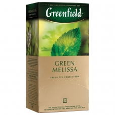 Чай GREENFIELD Гринфилд Green Melissa, зеленый, 25 пакетиков в конвертах по 1,5 г