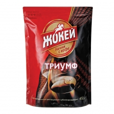 Кофе растворимый ЖОКЕЙ Триумф, сублимированный, 450 г, мягкая упаковка, 0917-08