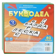Игра настольная Букводел, игровое поле, 80 пластиковых фишек, инструкция, РЫЖИЙ КОТ, ИН-1798