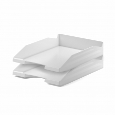 Лоток горизонтальный для бумаг КОМПЛЕКТ 2 шт., BRAUBERG Modern, 346х254х61 мм, белый, 238026