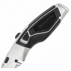 Нож универсальный мощный BRAUBERG Professional, 4 лезвия в комплекте, автофиксатор, металл, 237160 Нож универсальный мощный BRAUBERG Professional, 4 лезвия в комплекте, автофиксатор, металл, 237160