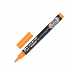Маркер меловой POP-ART ОРАНЖЕВЫЙ, 3,5 мм, сухостираемый, для гладких поверхностей, BRAUBERG, 151523