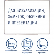 Доска магнитно-маркерная 45х60 см, алюминиевая рамка, Польша, STAFF Profit, 237720 Доска магнитно-маркерная 45х60 см, алюминиевая рамка, Польша, STAFF Profit, 237720