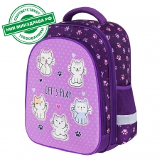 Ранец BRAUBERG KIDS STANDARD, 2 отделения, Playing kittens, 36х28х14 см, 272038