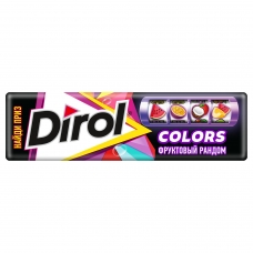 Жевательная резинка DIROL (Дирол) Color Фруктовый Рандом, 10 подушечек, 13,6 г, 101661