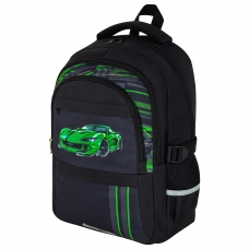 Рюкзак BRAUBERG VIBE, 2 отделения, 5 карманов, Green car, 40х28х14 см, 272088 Рюкзак BRAUBERG VIBE, 2 отделения, 5 карманов, Green car, 40х28х14 см, 272088