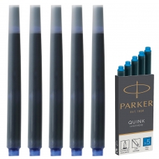 Картриджи чернильные PARKER Cartridge Quink, КОМПЛЕКТ 5 шт., смываемые чернила, синие, 1950383 Картриджи чернильные PARKER Cartridge Quink, КОМПЛЕКТ 5 шт., смываемые чернила, синие, 1950383