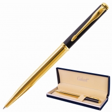 Ручка подарочная шариковая GALANT ARROW GOLD, корпус черный/золотистый, детали золотистые, узел 0,7 мм, синяя, 143523