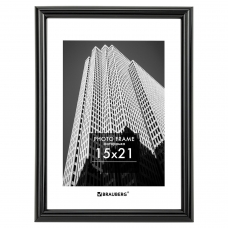 Рамка 15х21 см небьющаяся, багет 14 мм, пластик, BRAUBERG Original, черная, 391228