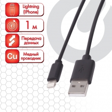 Кабель USB 2.0-Lightning, 1 м, SONNEN, медь, для передачи данных и зарядки iPhone/iPad, 513116 Кабель USB 2.0-Lightning, 1 м, SONNEN, медь, для передачи данных и зарядки iPhone/iPad, 513116