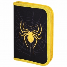 Пенал BRAUBERG с наполнением, 1 отделение, 1 откидная планка, 24 предмета, 21х14 см, Venomous spider, 271526