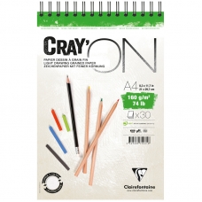 Скетчбук - блокнот 30л., А4 Clairefontaine 'Cray ON', на гребне, мелкозерн., 160г/м2 Скетчбук - блокнот 30л., А4 Clairefontaine 'Cray ON', на гребне, мелкозерн., 160г/м2