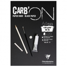 Скетчбук 20л., А4 Clairefontaine 'Carb ON', на склейке, мелкозер., черный, 120г/м2