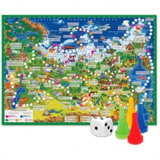 Игра-ходилка настольная ГЕОДОМ 'Путешествие по России', с фишками