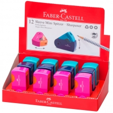 Точилка пластиковая Faber-Castell 'Sleeve Mini' 1 отверстие, контейнер, розов./оранж., бирюзовая Точилка пластиковая Faber-Castell 'Sleeve Mini' 1 отверстие, контейнер, розов./оранж., бирюзовая