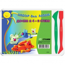 Доска для лепки СТАММ, А4+2 стека, пластиковая, белая