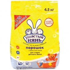 Порошок для машинной и ручной стирки Ушастый нянь, 4,5кг Порошок для машинной и ручной стирки Ушастый нянь, 4,5кг