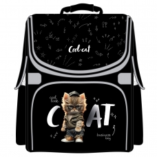 Ранец ArtSpace Junior 'Cat on black' 37*28*21см, 1 отделение, 3 кармана, анатомическая спинка