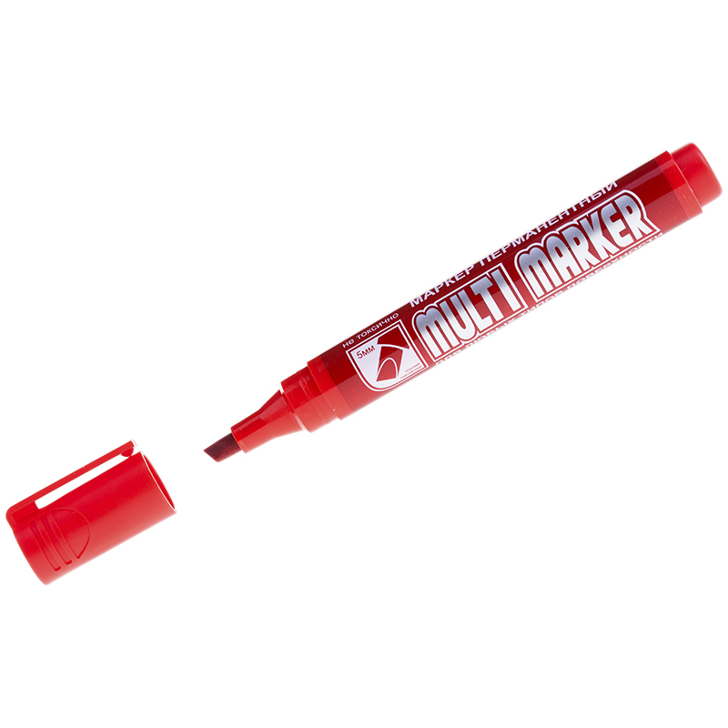 Маркер перманентный Crown Multi Marker Chisel красный, скошенный, 5мм CPM-800CH 207893w