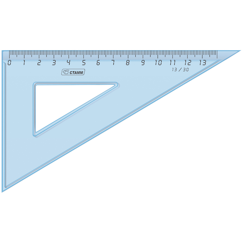 Треугольник 30°, 13см Стамм, прозрачный голубой ТК400 229855w