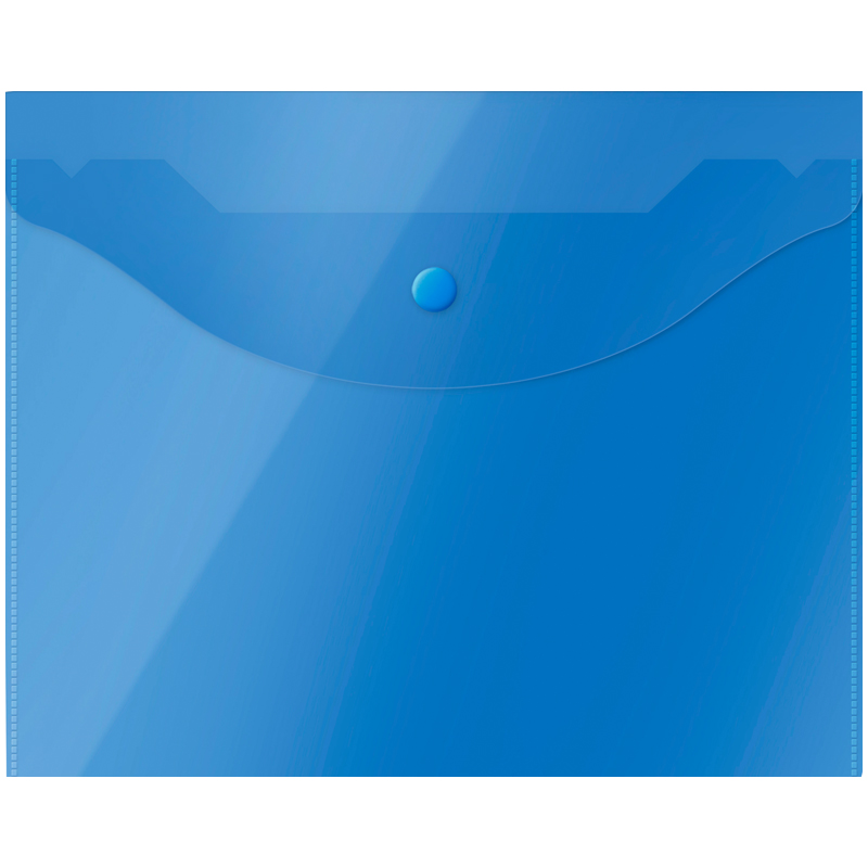 Папка-конверт на кнопке OfficeSpace А5 190*240мм, 150мкм, полупрозрачная, синяя 267531 267531w