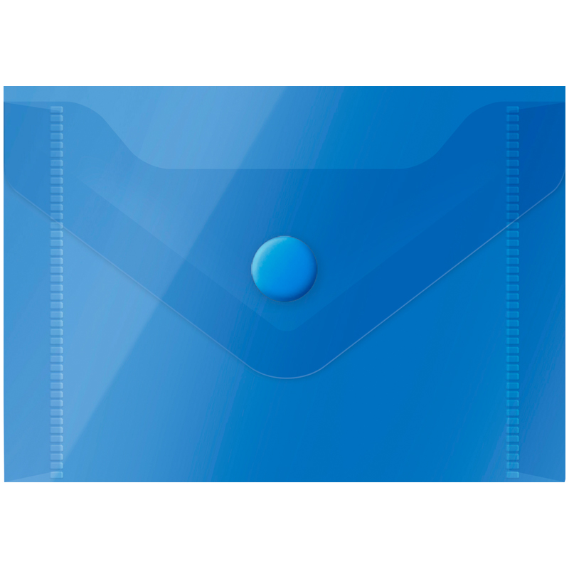 Папка-конверт на кнопке OfficeSpace, А7 74*105мм, 150мкм, полупрозрачная, синяя 267537 267537w