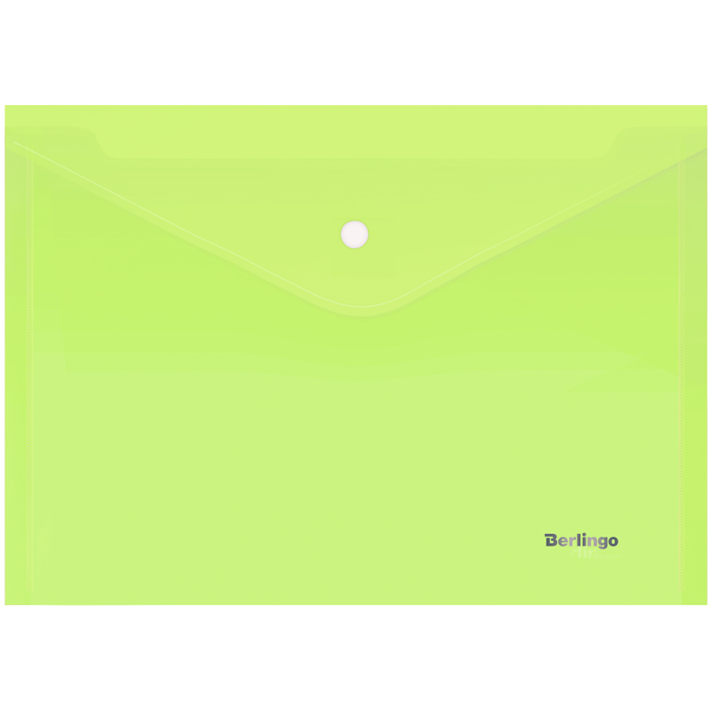 Папка-конверт на кнопке Berlingo Starlight, А4, 180мкм, прозрачная салатовая, индив. ШК AKk_04119 268386w