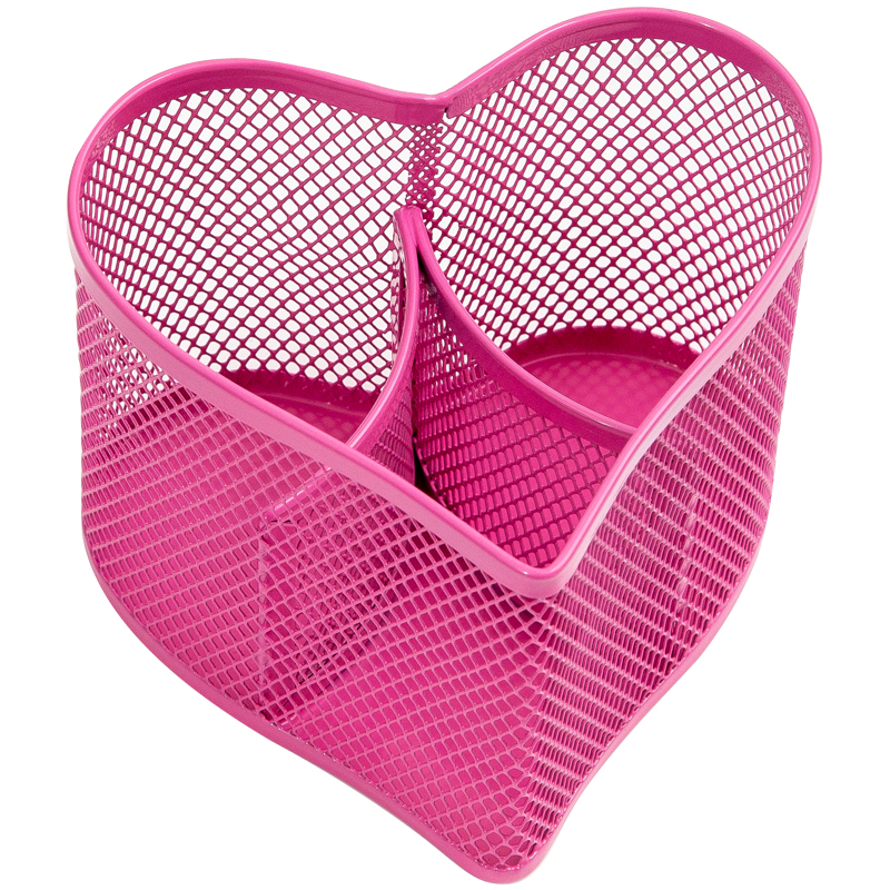 Настольная подставка Berlingo Steel&Style, металлическая, в виде сердца, 3 секции, розовая BMs_41125 268948w