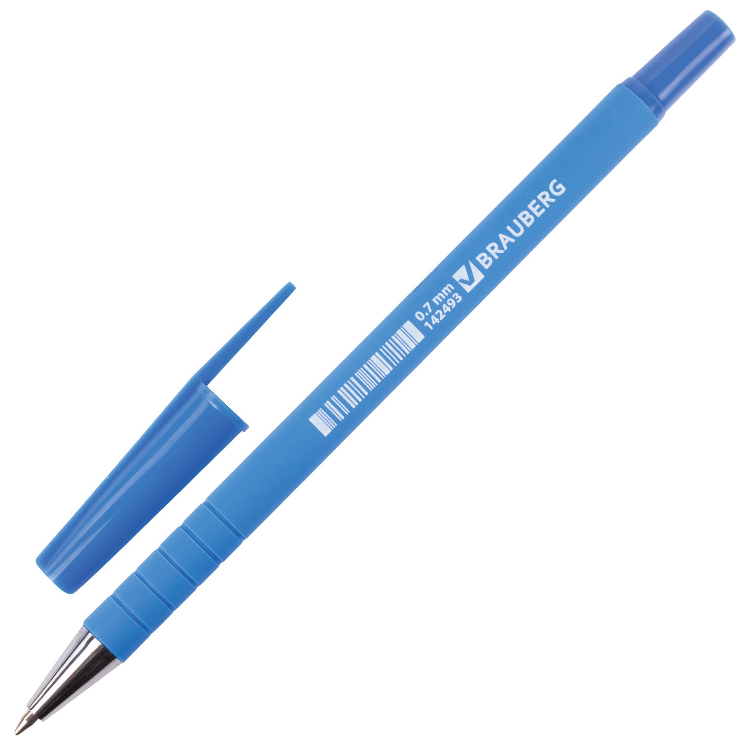 Ручка шариковая BRAUBERG Capital blue, СИНЯЯ, корпус soft-touch голубой, узел 0,7 мм, линия письма 0,35 мм, 142493 купите по выгодной цене