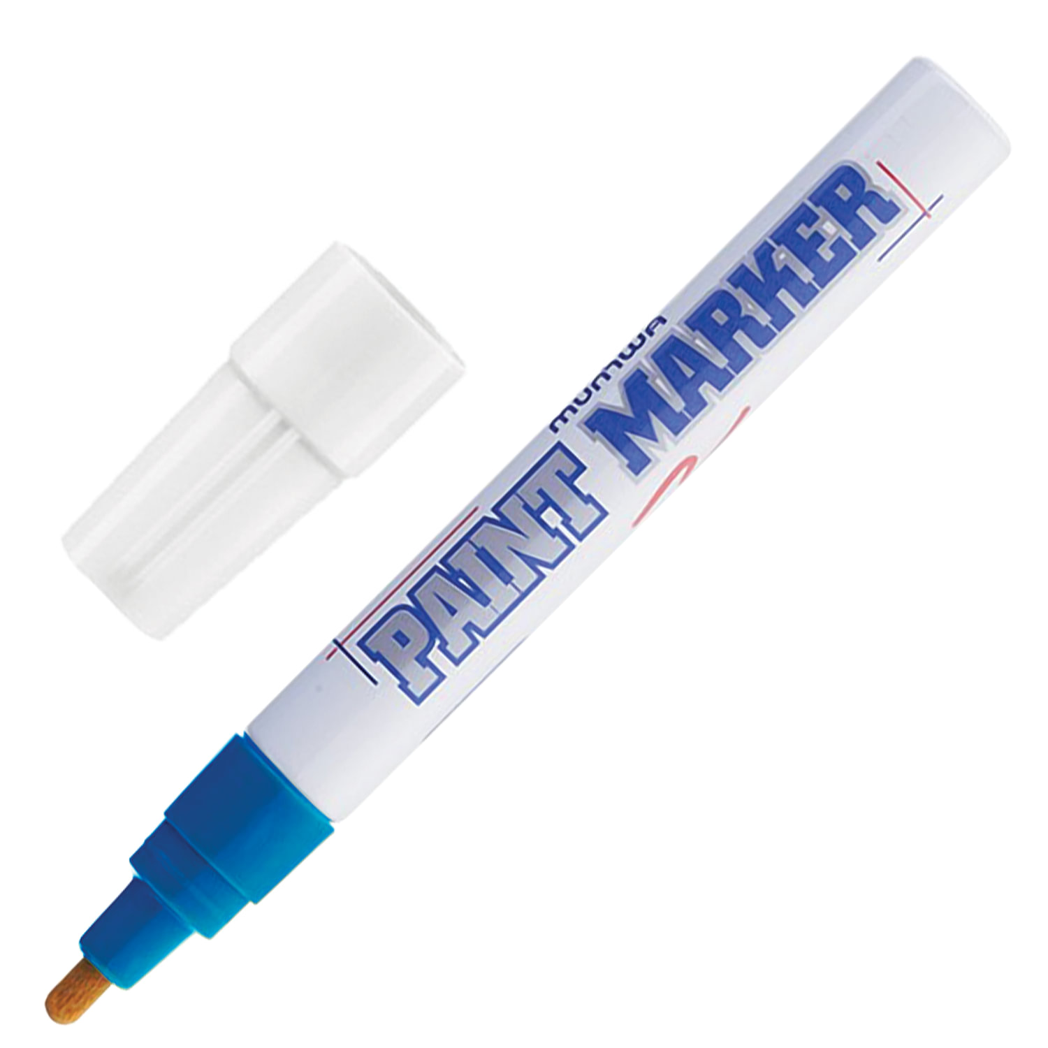 Маркер-краска лаковый (paint marker) MUNHWA, 4 мм, СИНИЙ, нитро-основа, алюминиевый корпус, PM-02 купите по выгодной цене