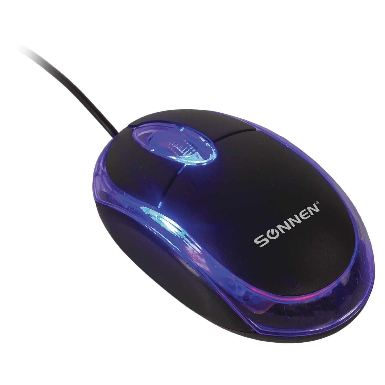 Мышь проводная SONNEN М-204, USB, 1000 dpi, 2 кнопки + колесо-кнопка, оптическая, подсветка, черная, 512632 купите по выгодной цене