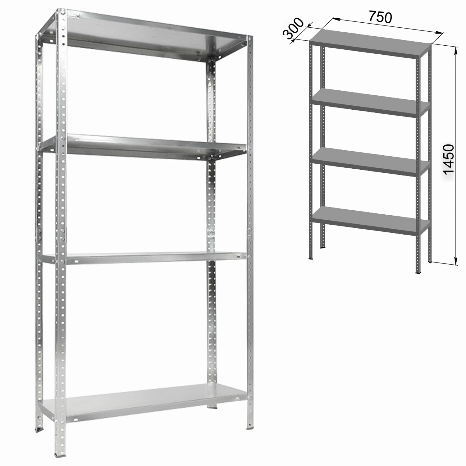 Стеллаж Практик es 150kd-75x30