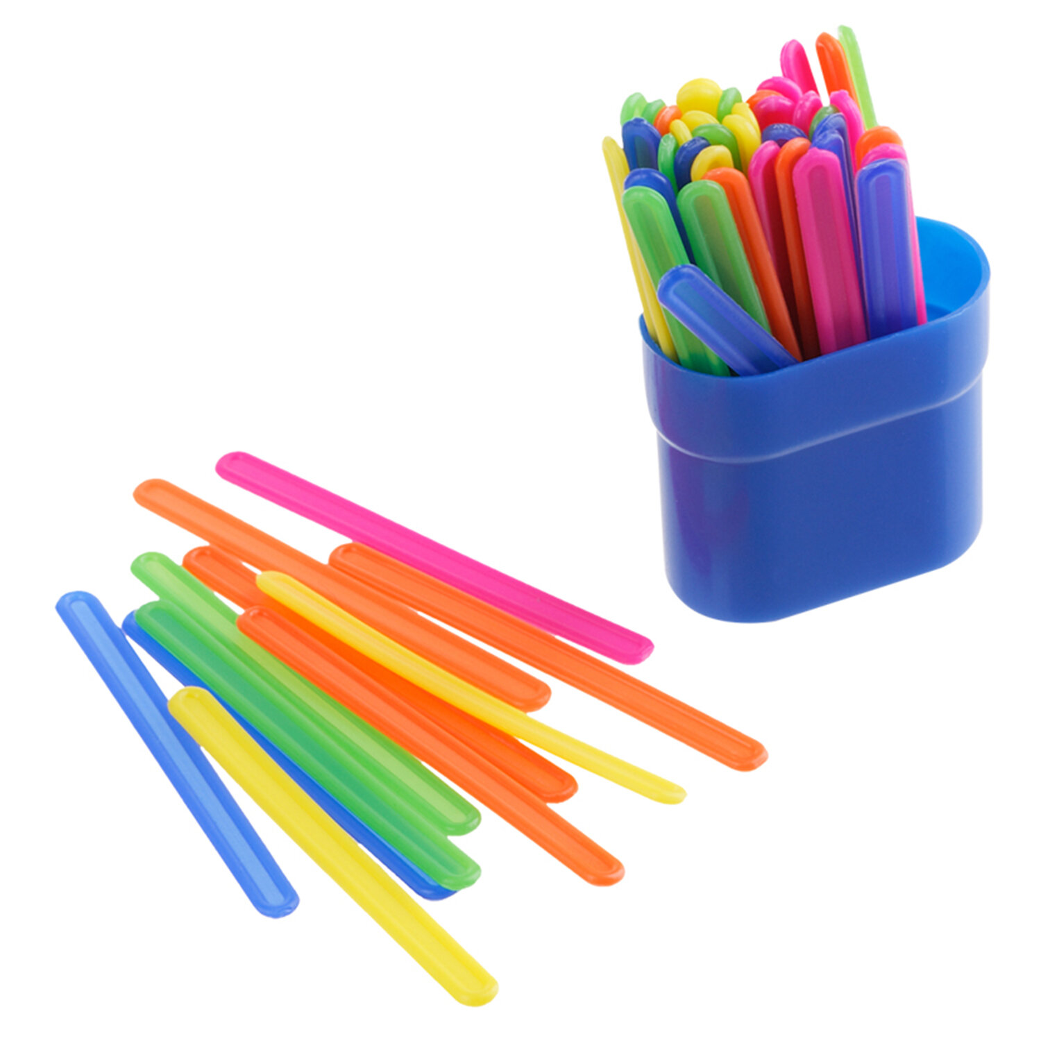 Счетные палочки СТАММ 50 шт многоцветные в пластиковом пенале сп04