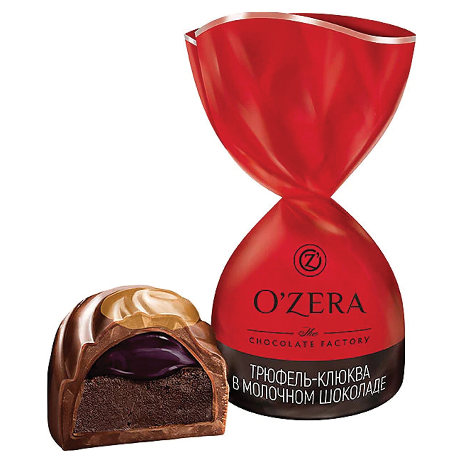 «Ozera», конфеты трюфель - клюква в Молочном шоколаде (упаковка 0,5 кг)