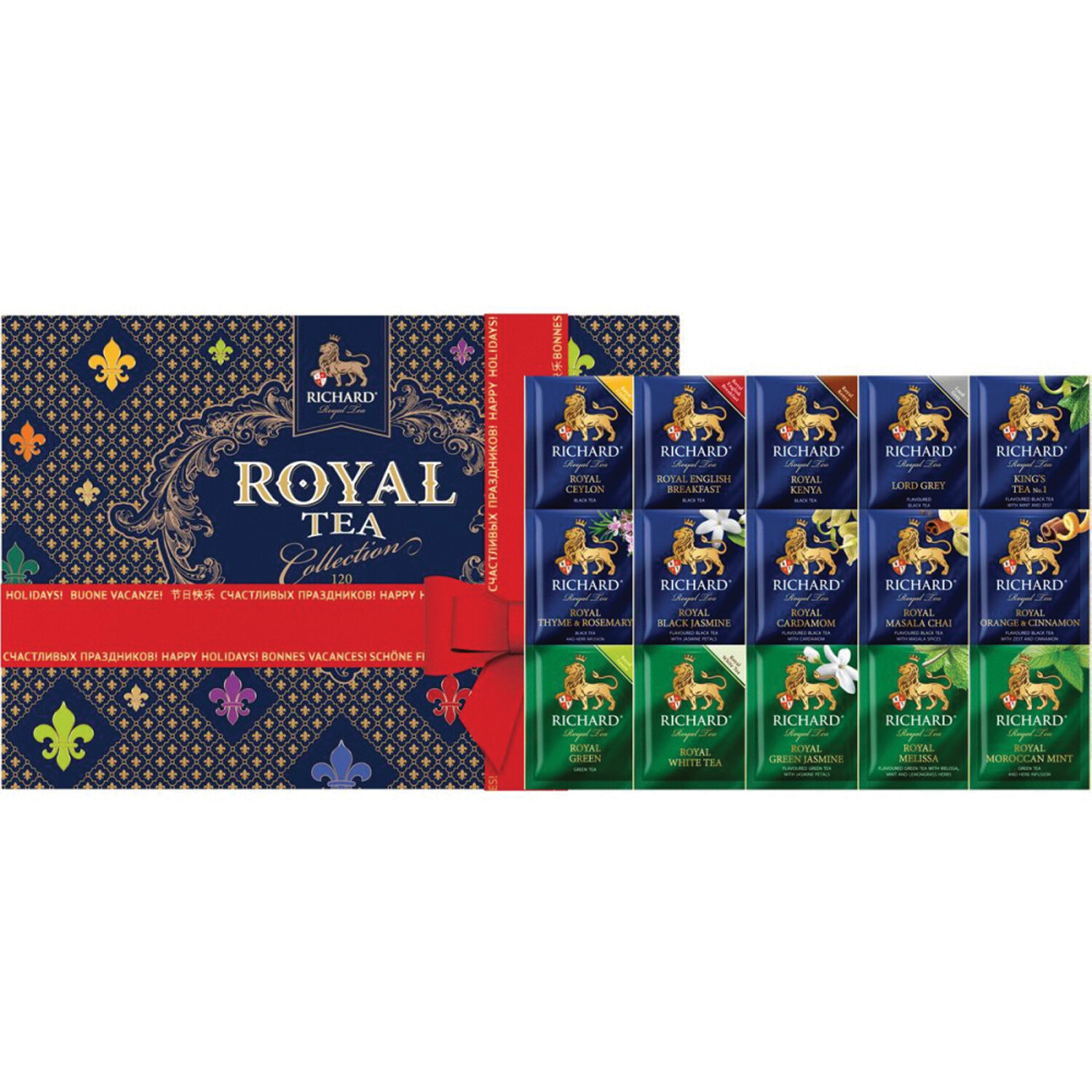 Richard royal tea collection ассорти. Чай Richard "Royal Tea collection", ассорти, 120 сашетов. Чай Richard "Royal Tea collection", подарочный набор 15 вкусов, 120 пакетиков по 1,9 г. Набор чая Ричард 120 пакетиков. Чай Ричард подарочный набор 120.