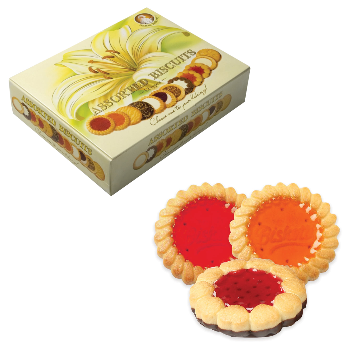 Печенье SANTA BAKERY, ассорти 12 видов, сдобное, 750 г, картонная коробка купите по выгодной цене