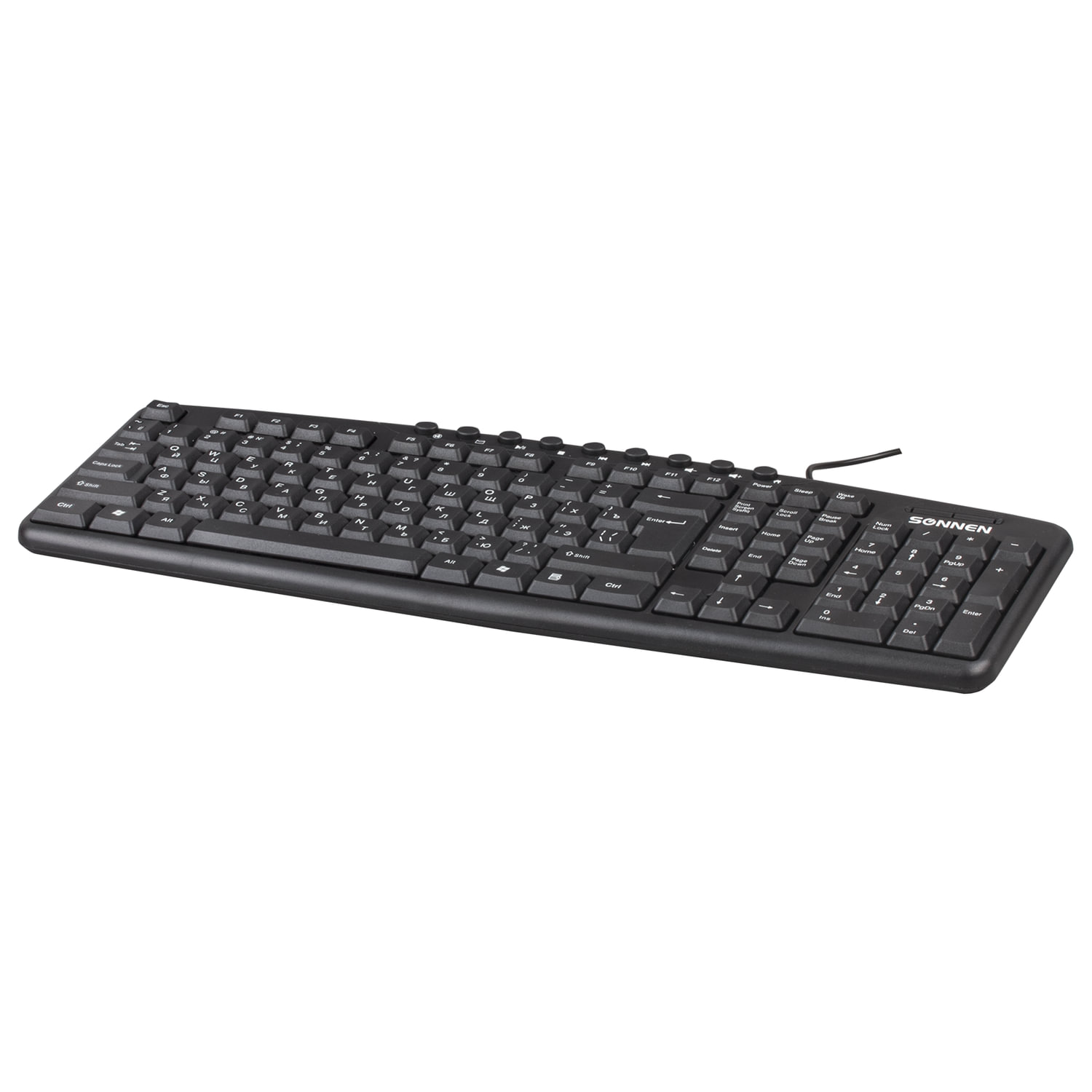 Клавиатура проводная SONNEN KB-8137, USB, 104 клавиши + 12 дополнительных, мультимедийная, черная, 512652 купите по выгодной цене