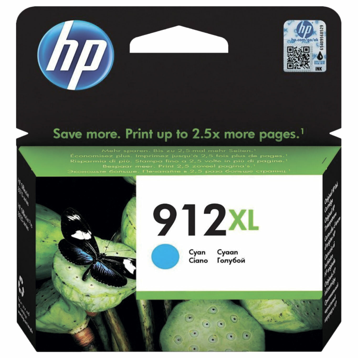 Картридж струйный HP (3YL81A) для HP OfficeJet Pro 8023, №912XL голубой, ресурс 825 страниц, оригинальный купите по выгодной цене