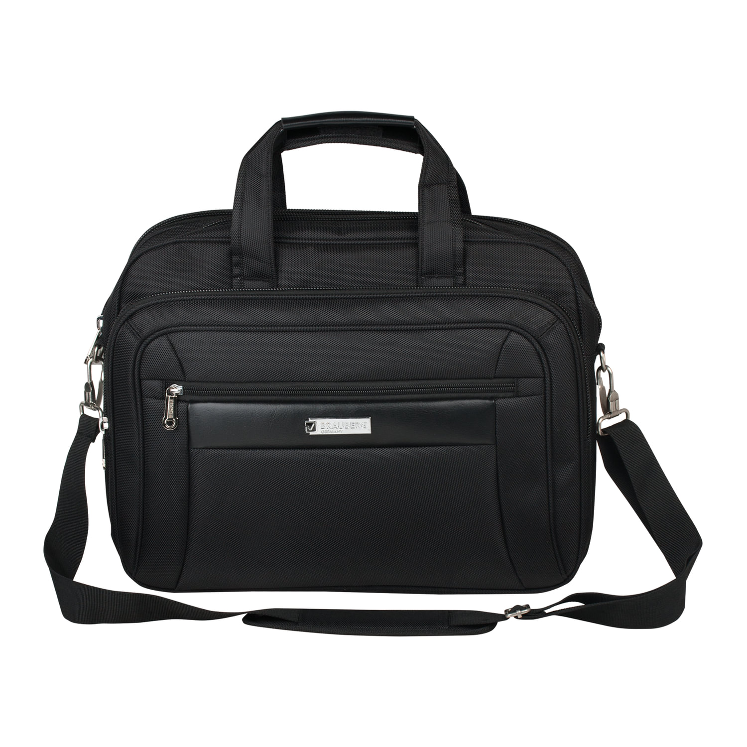 Сумка деловая BRAUBERG с отделением для ноутбука 15,6, Quantum, 2 отделения, черная, 41х31х15 см, 240508 купите по выгодной цене