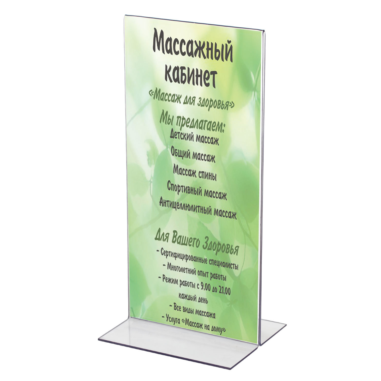 Подставка настольная для рекламных материалов МАЛОГО ФОРМАТА (100х210 мм), двусторонняя, BRAUBERG, 290422 купите по выгодной цене