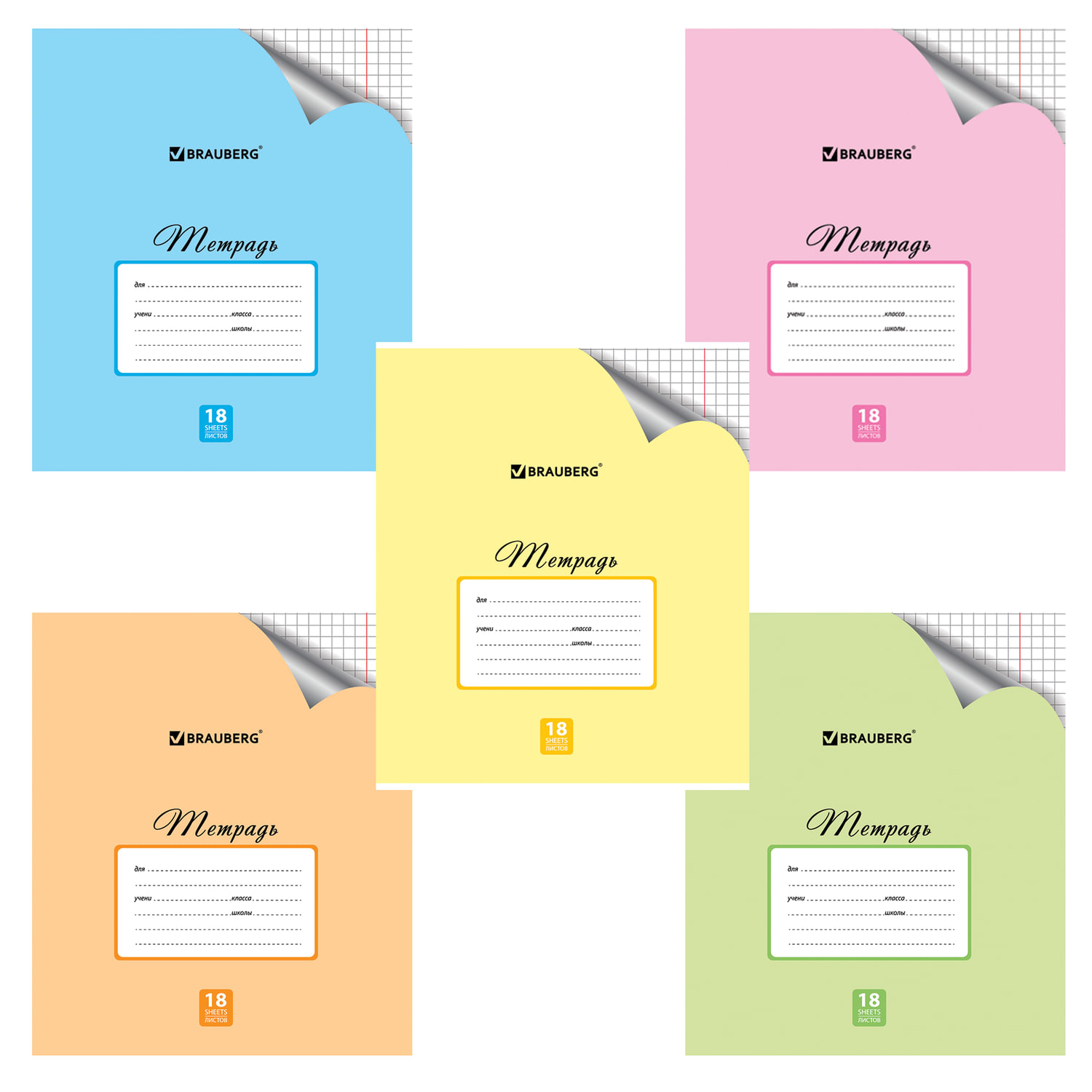 Тетрадь 18 л. BRAUBERG ЭКО, клетка, обложка плотная мелованная бумага, ПАСТЕЛЬНАЯ С УГОЛКОМ, 402804 купите по выгодной цене