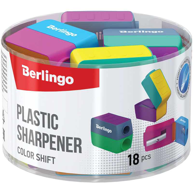 Точилка пластиковая Berlingo ColorShift 2 отверстия, контейнер, ассорти, туба BBp_15031 320757w